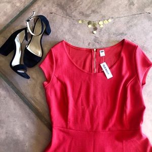 NWT old navy red fit and flare dress